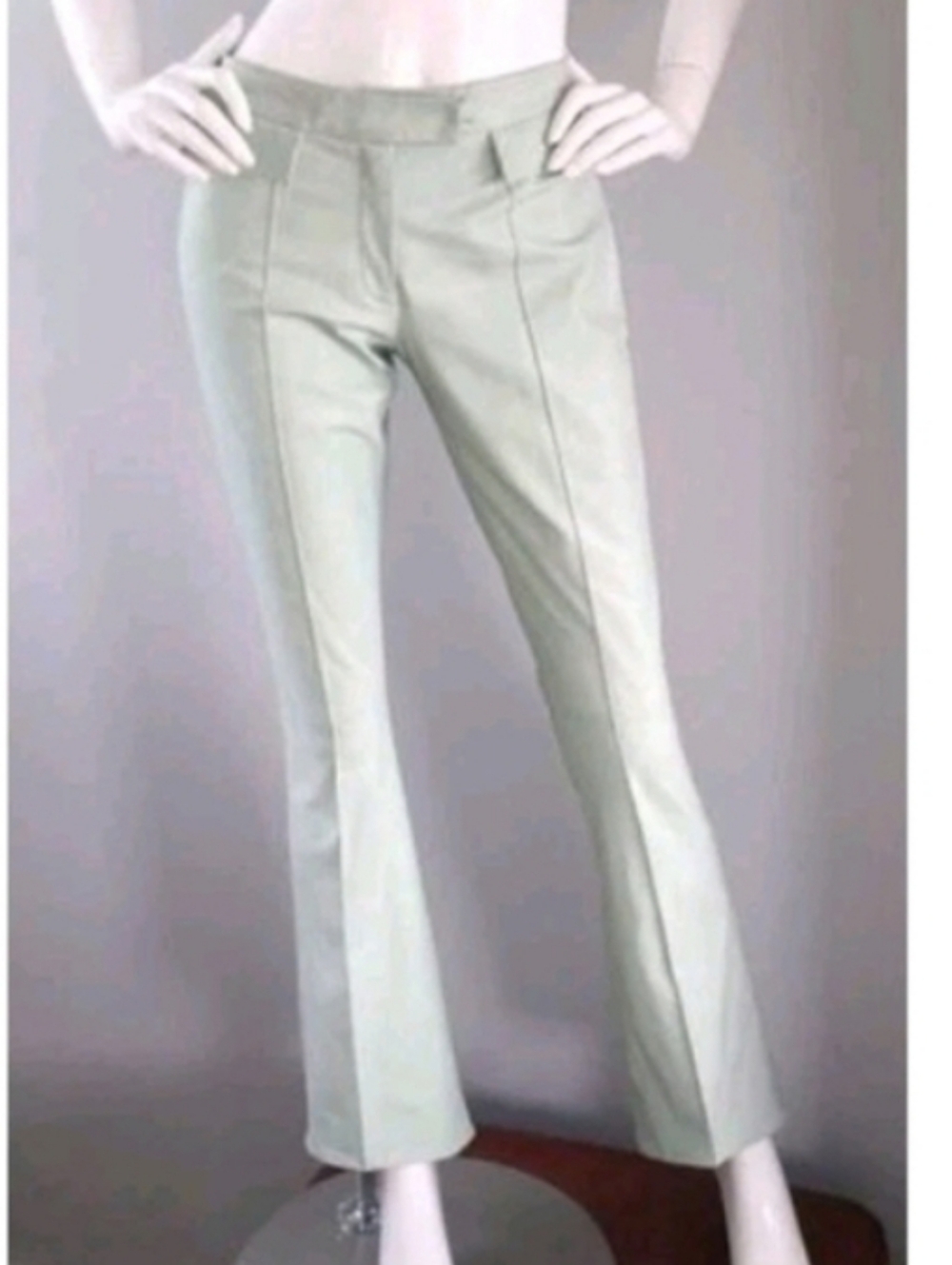 Vintage John Galliano Genuine Leather Pant Size 4, Color Light Mint